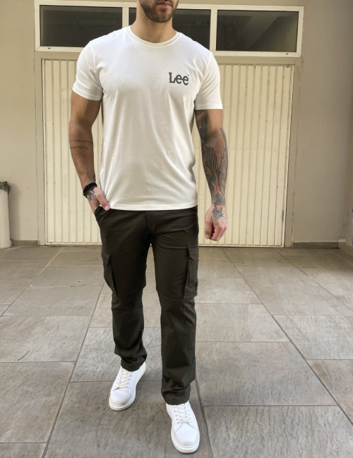 Lee Wobbly T-shirt Εκρού με στάμπα 112364535