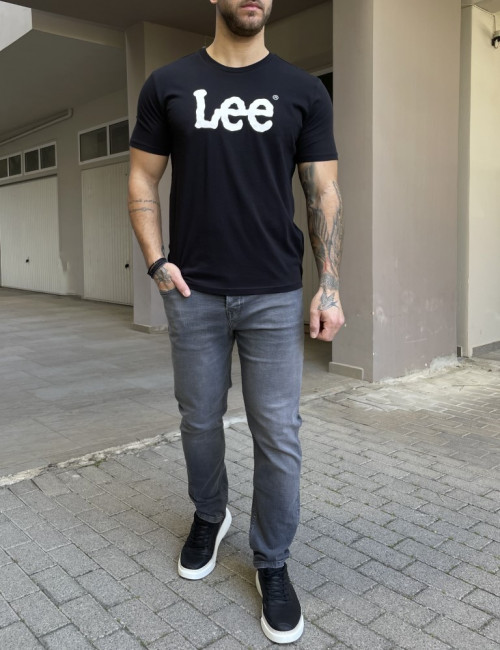 Lee Wobbly Logo Tee ανδρικό μπλουζάκι μαύρο L65QAI01