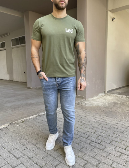 Lee Wobbly T-shirt πράσινο με στάμπα 112364537