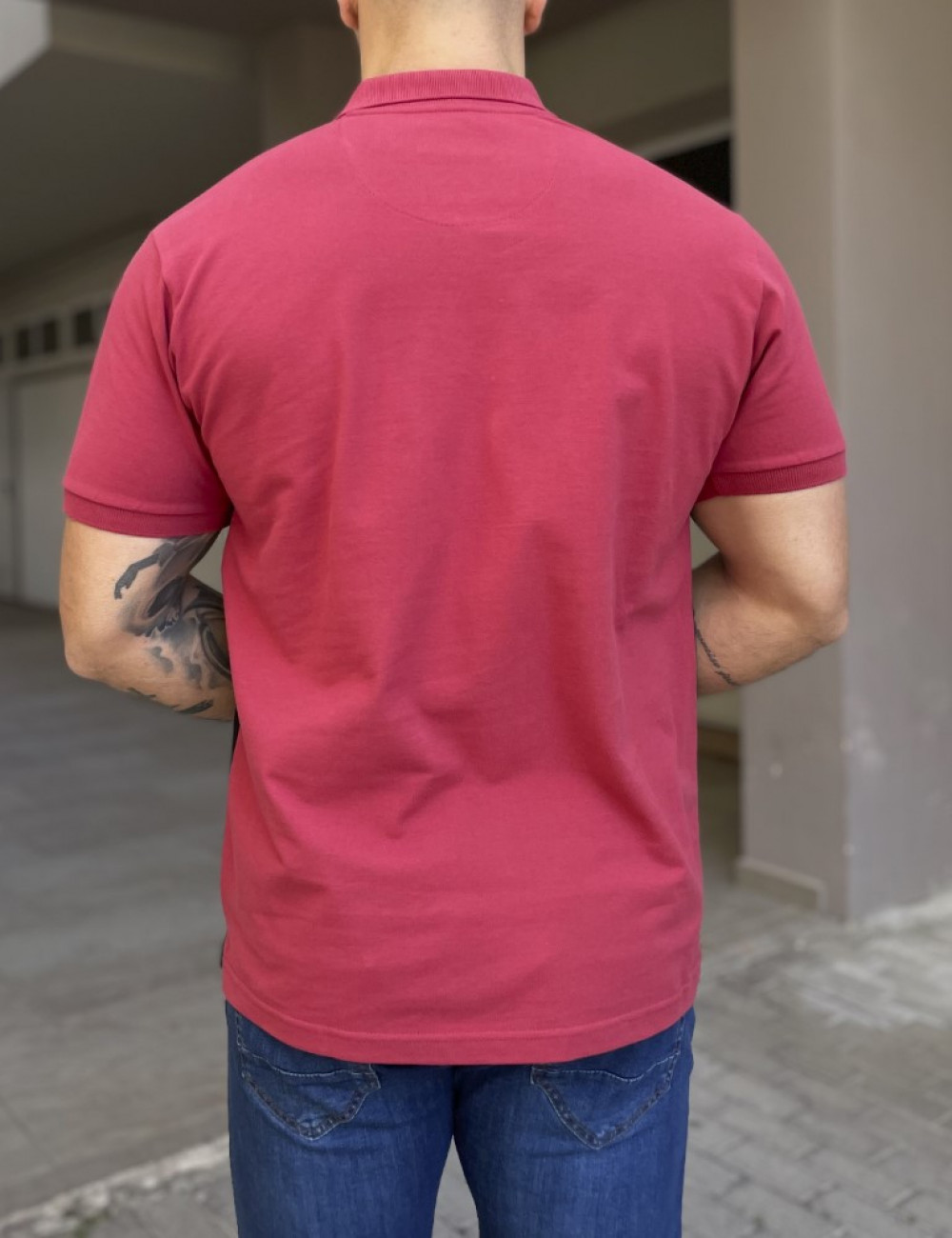 Ανδρική Polo κοντομάνικη μπλούζα πικέ με διχρωμία.