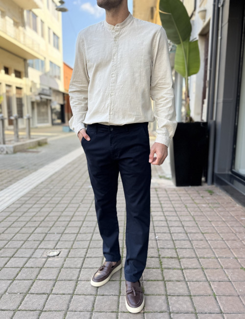 Ανδρικό μπλε παντελόνι υφασμάτινο Chinos Regular 2517N