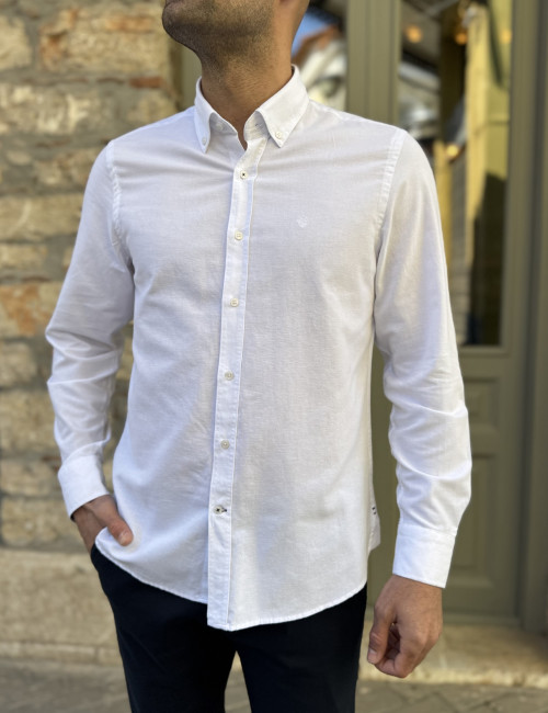 Ανδρικό λευκό πουκάμισο με γιακά 1754