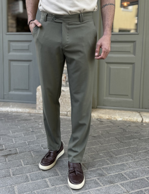 Ανδρικό λαδί υφασμάτινο ίσιο παντελόνι  FCL5300L