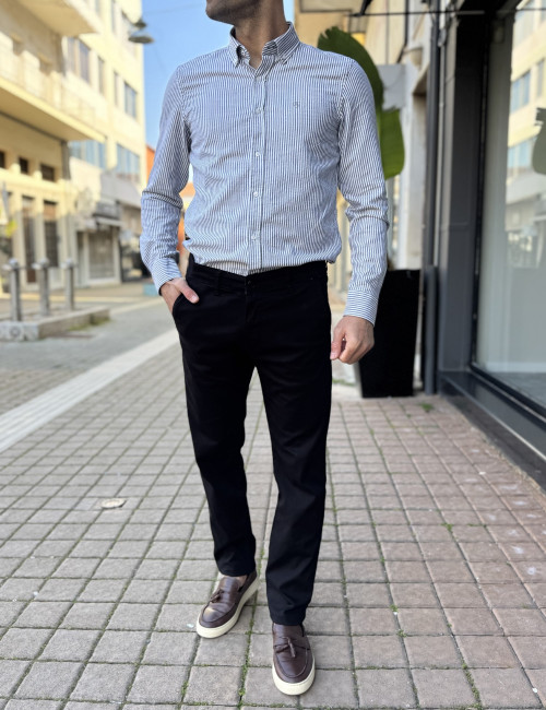 Ανδρικό μαύρο παντελόνι υφασμάτινο Chinos Regular 2517