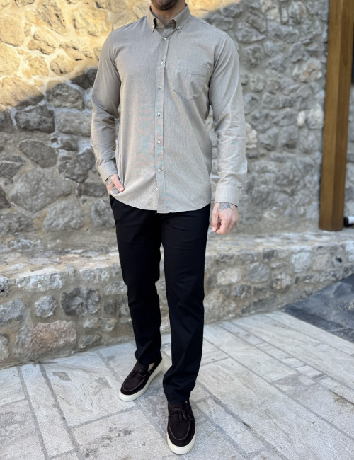 Ανδρικό πούρο βαμβακερό πουκάμισο με τσέπη 480B