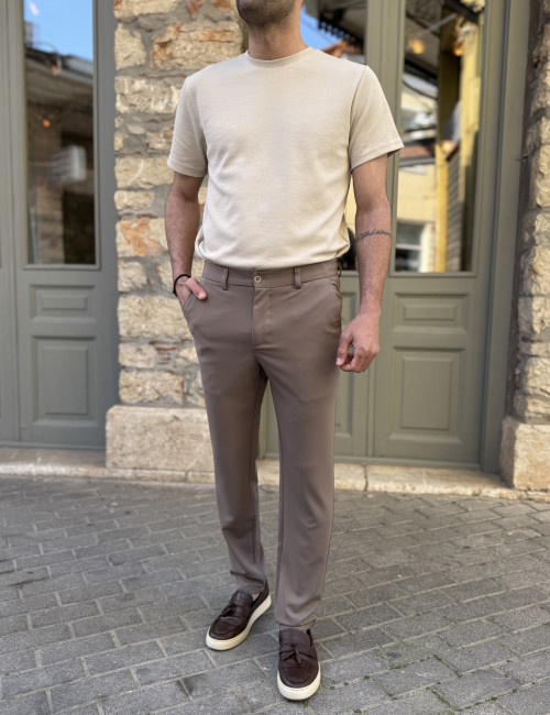 Ανδρικό πούρο υφασμάτινο παντελόνι με λάστιχο στην μέση D1230P