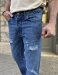 Ανδρικό τζιν παντελόνι μονόχρωμο.