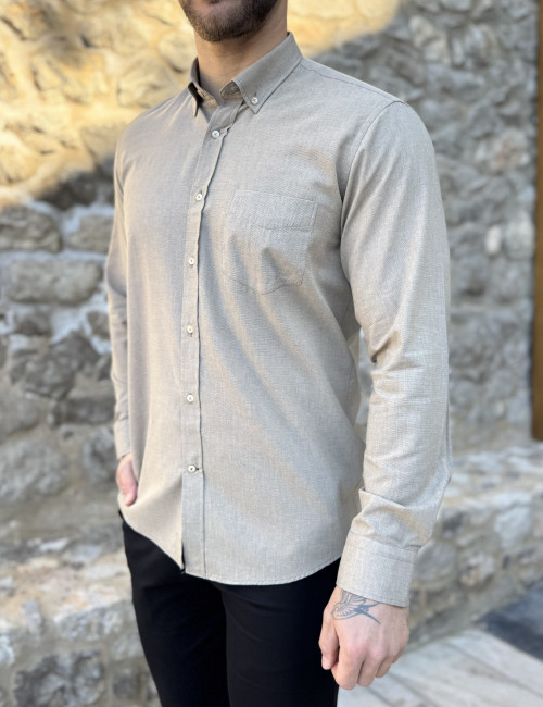 Ανδρικό πούρο βαμβακερό πουκάμισο με τσέπη 480B