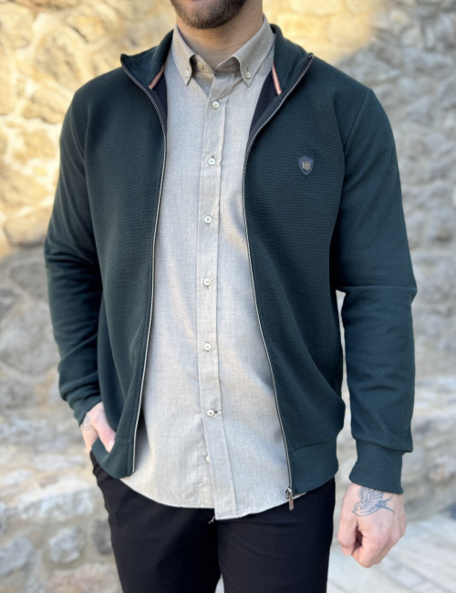 Everbest ανδρική κυπαρισσί ζακέτα με διπλό ύφασμα Plus Size 261044K