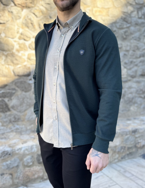 Everbest ανδρική κυπαρισσί ζακέτα με διπλό ύφασμα Plus Size 261044K