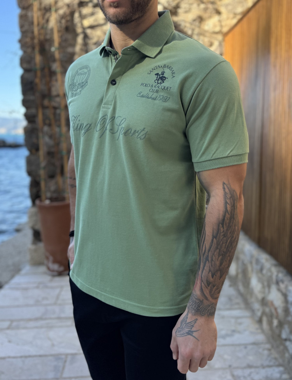 Ανδρική Polo κοντομάνικη μπλούζα πικέ.