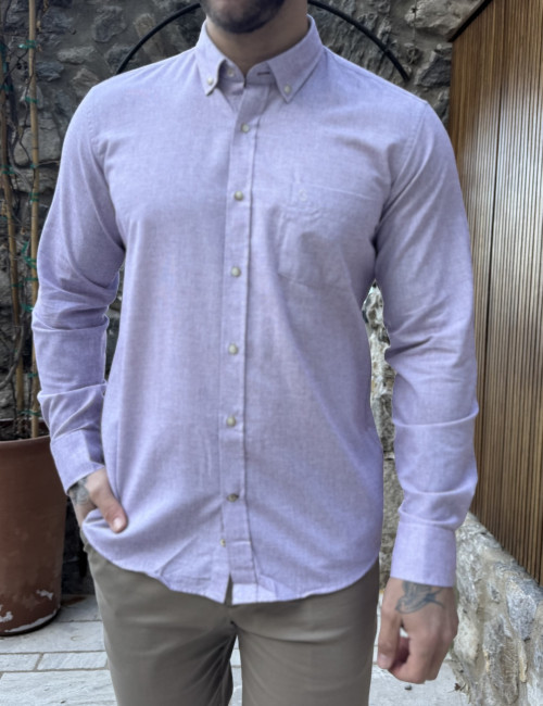 Ανδρικό dusty rose βαμβακερό πουκάμισο με τσέπη 480R