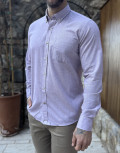 Ανδρικό μονόχρωμο μακρυμάνικο πουκάμισο σε κλασσική γραμμή.