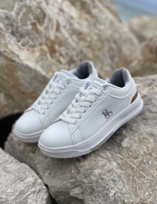 US GRAND POLO ανδρικά λευκά casual sneakers GPM514303W