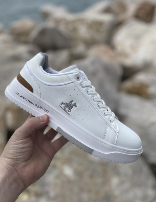 US GRAND POLO ανδρικά λευκά casual sneakers GPM514303W
