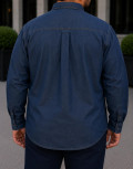 Ανδρικό με denim όψη μακρυμάνικο πουκάμισο.
