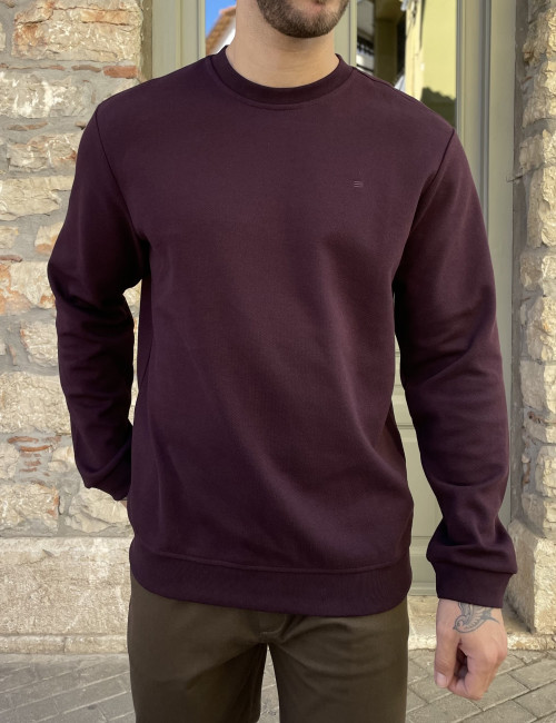 Ανδρική μπορντό πικέ μακρυμάνικη μπλούζα 4403R