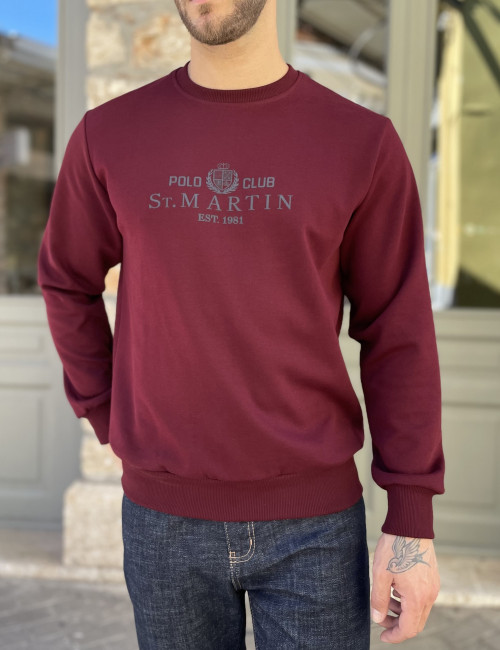 Everbest ανδρική μπορντό μπλούζα με τύπωμα και λάστιχο 261022B