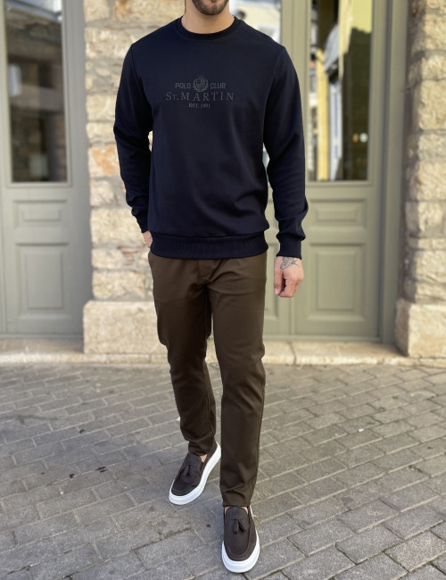 Everbest ανδρική μπλε μπλούζα με τύπωμα και λάστιχο 261022