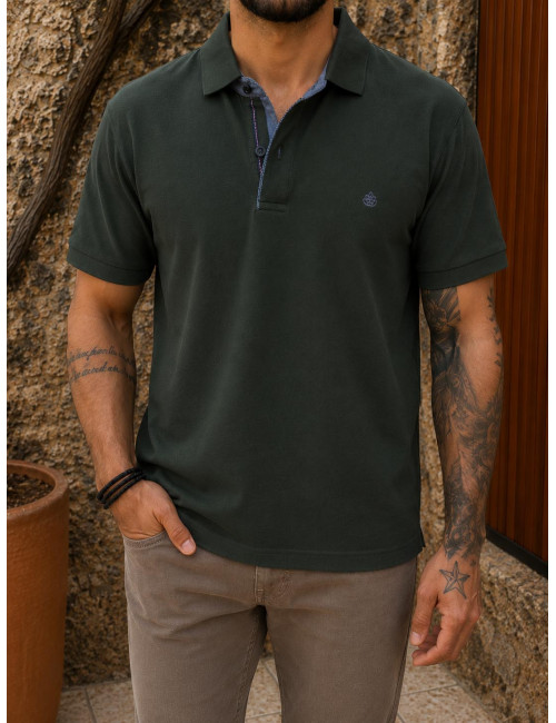 Everbest ανδρική κυπαρισσί πικέ Polo μπλούζα Plus Size 262834K
