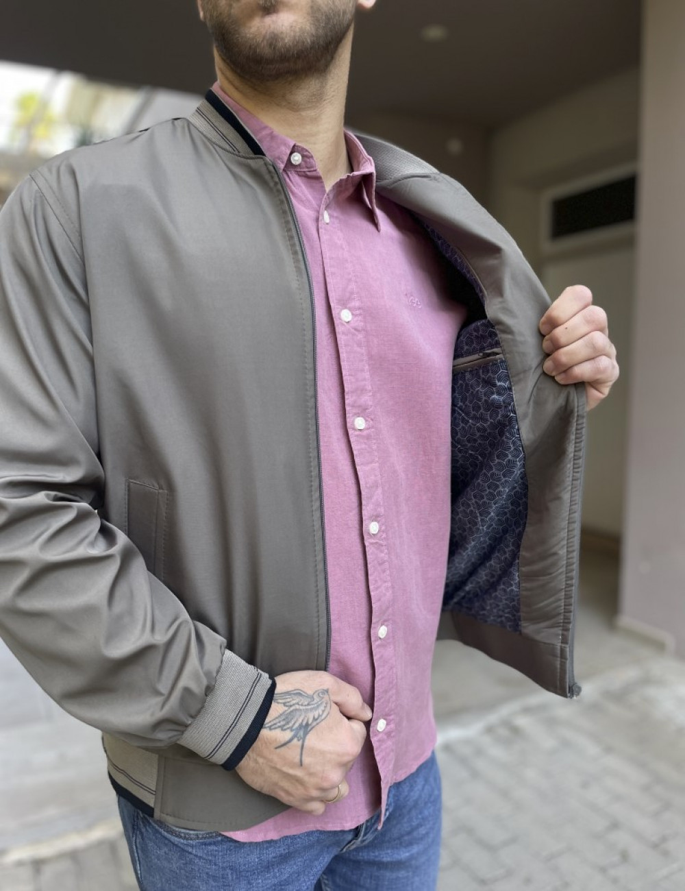 Ανδρικό Jacket σε στυλ bomber.