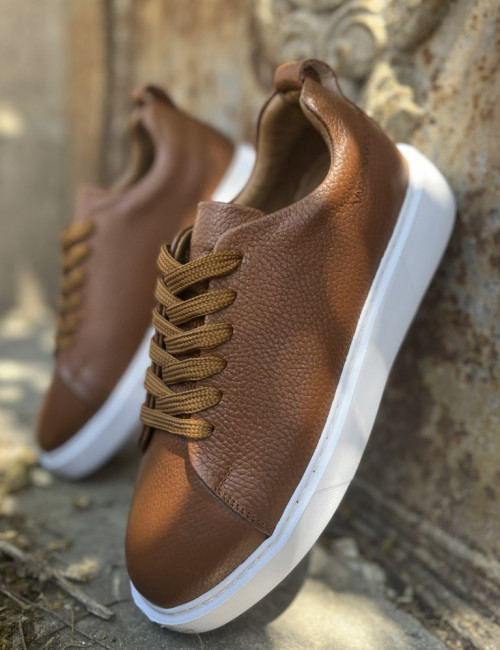 Ανδρικά ταμπά δερμάτινα casual Sneakers HG175542T