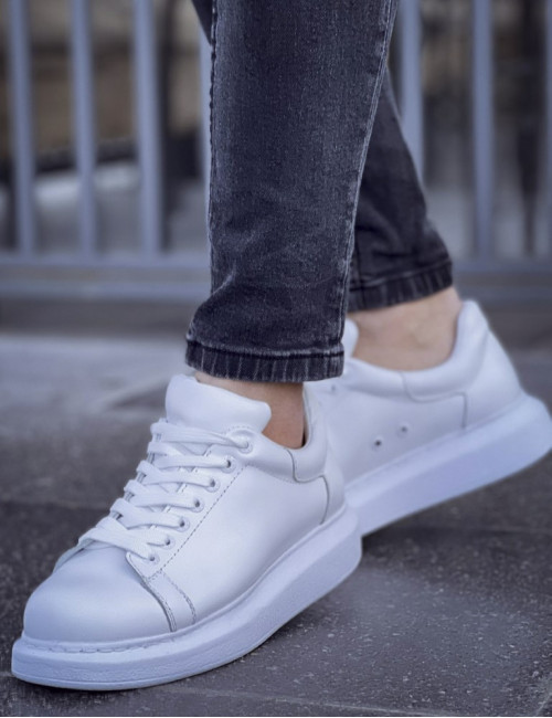 Ανδρικά λευκά δίσολα Sneakers λαστιχένια σόλα CH25700A