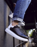 Ανδρικά δίσολα Sneakers με κορδόνια λαστιχένια σόλα.