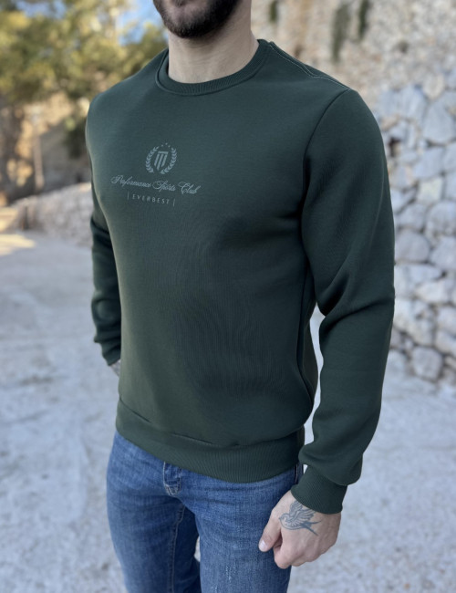 Everbest ανδρικό Plus Size κυπαρισσί φούτερ με τύπωμα 271003