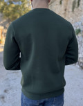 Ανδρικό μονόχρωμό, βαμβακερό φούτερ με τύπωμα στο στήθος.