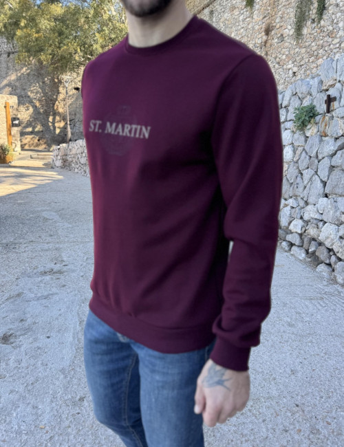 Origin ανδρική μπορντό μπλούζα με τύπωμα και λάστιχο 271118B