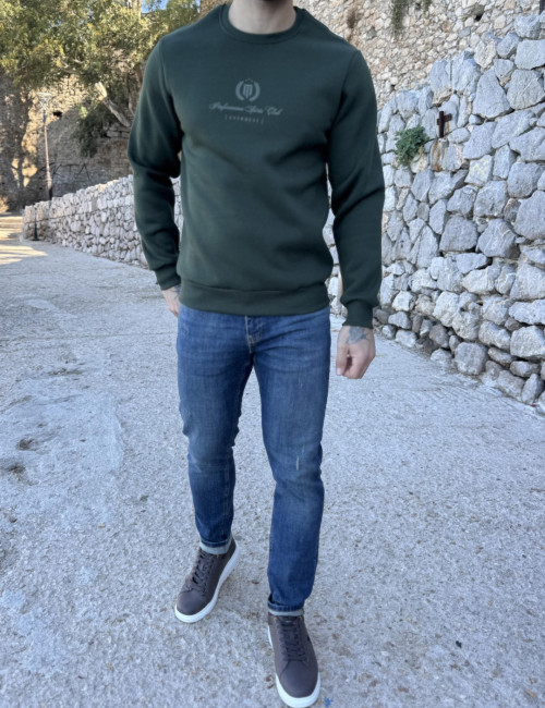Everbest ανδρικό Plus Size κυπαρισσί φούτερ με τύπωμα 271003