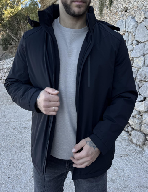 Dynamo ανδρικό μαύρο αδιάβροχο μπουφάν D3368M