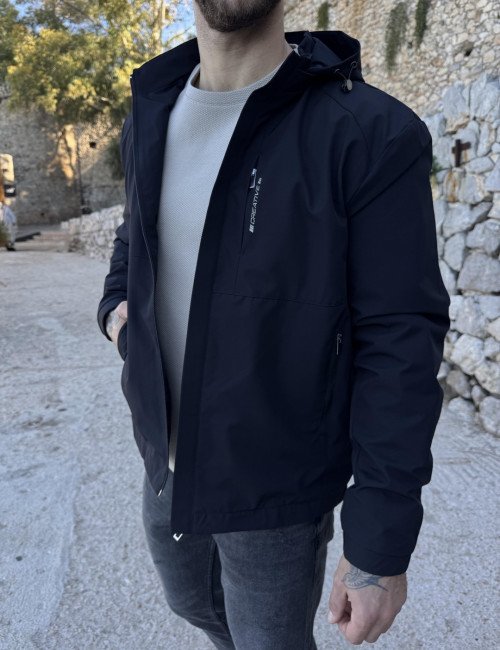 Dynamo ανδρικό μαύρο μπουφάν με αποσπώμενη κουκούλα D3029