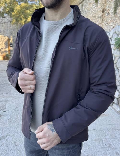 Dynamo ανδρικό καφέ μπουφάν με γιακά D3030K