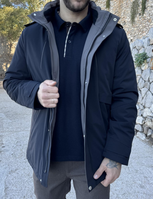 Dynamo ανδρικό μαύρο αδιάβροχο μπουφάν D3369M