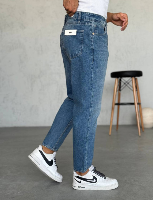 Ανδρικό μπλε ξεβαμμένο loose τζιν πεντάτσεπο WE2650