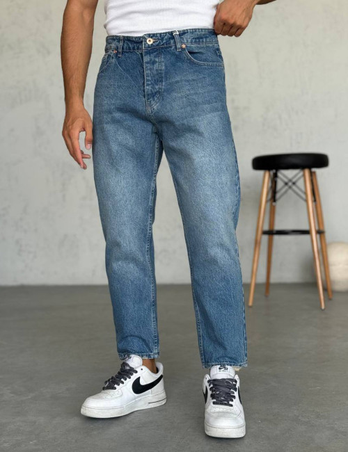 Ανδρικό μπλε ξεβαμμένο loose τζιν πεντάτσεπο WE2650