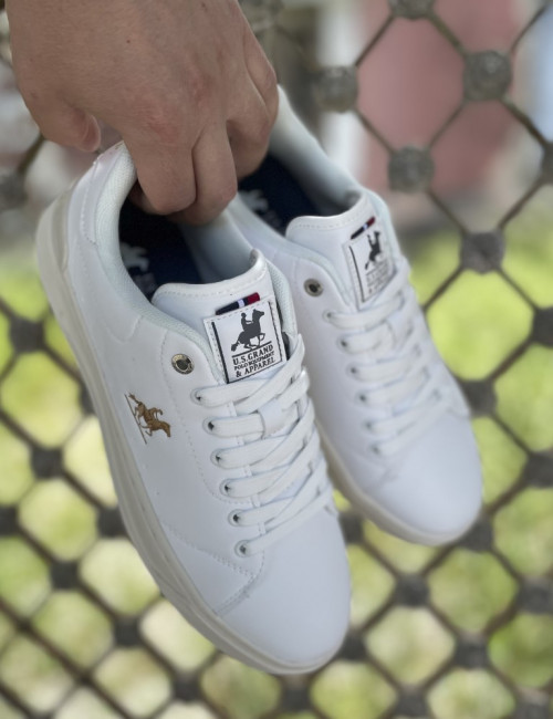 US GRAND POLO ανδρικά λευκά casual sneakers GPM518510