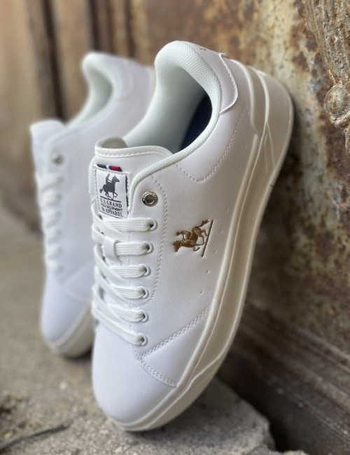 US GRAND POLO ανδρικά λευκά casual sneakers GPM518510