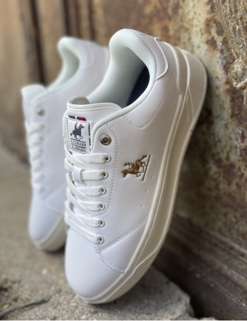 US GRAND POLO ανδρικά λευκά casual sneakers GPM518510
