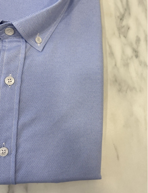 Ανδρικό σιέλ κλασικό πουκάμισο Oxford CA2524S