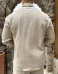 Ανδρικό μονόχρωμο πουκάμισο μακρυμάνικο.