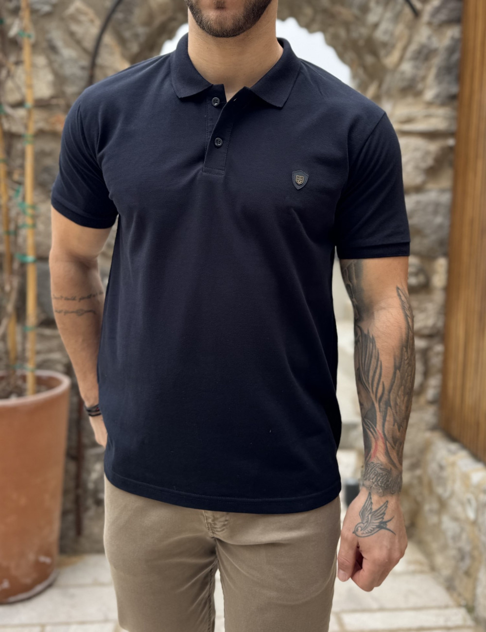 Ανδρική Polo κοντομάνικη μπλούζα πικέ.