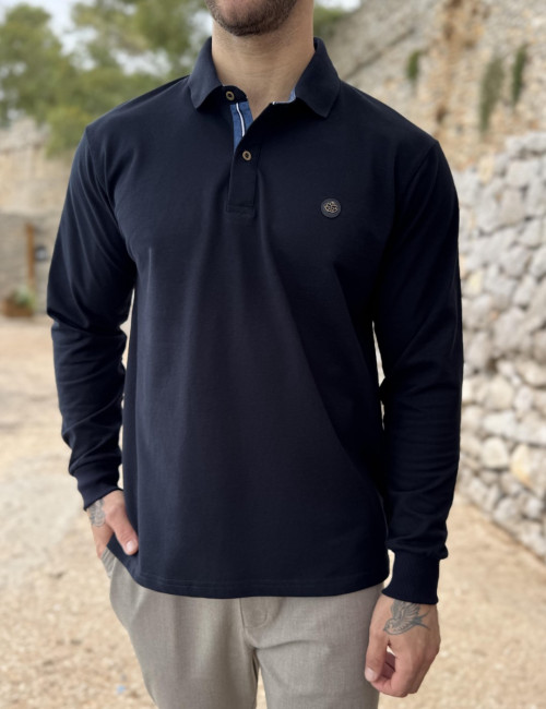 Everbest ανδρική μπλε navy Polo πικέ μπλούζα plus size 271029N