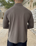 Ανδρική μονόχρωμη μακρυμάνικη μπλούζα Polo.