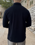 Ανδρική μονόχρωμη μακρυμάνικη μπλούζα Polo.