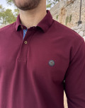 Ανδρική μονόχρωμη μακρυμάνικη μπλούζα Polo.