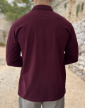 Ανδρική μονόχρωμη μακρυμάνικη μπλούζα Polo.