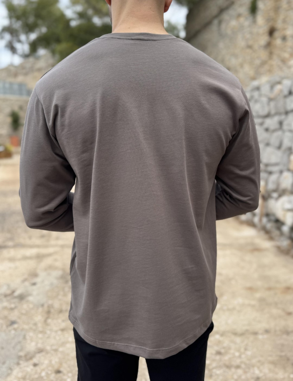 Ανδρική βαμβακερή μακρυμάνικη μπλούζα.